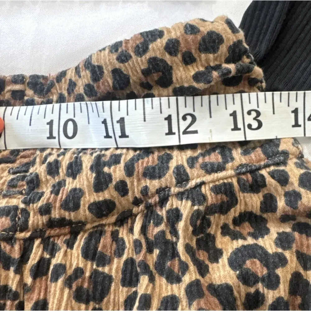J.Crew Crewcuts Girls XL 12/14 Blouse Leopard Corduroy Skirt Set Bow Accents